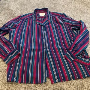 🎈VTG Pendleton Country Sophisticates SZ XL Blouse Top Multi Stripe NO SIZE TAG
